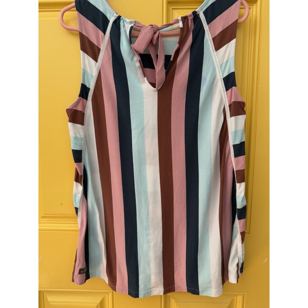 Matilda Jane Striped Tank Bow Back Detail Women's S Small‎ Sleeveless
